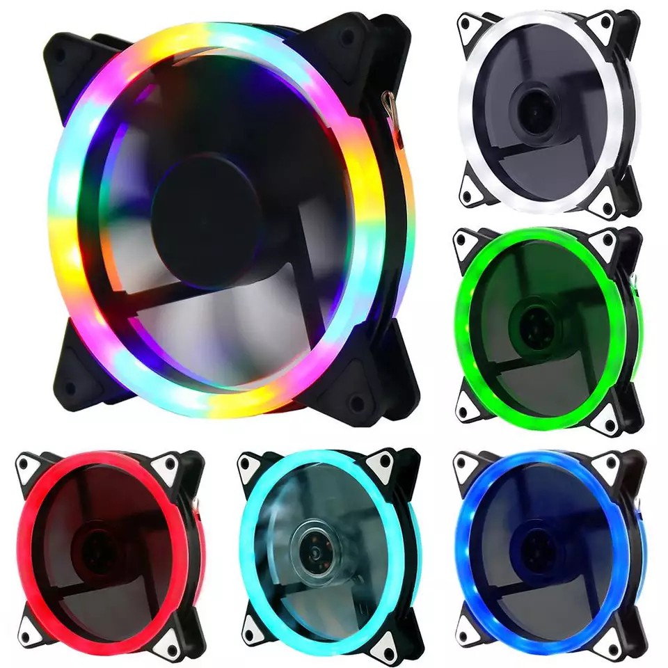 พัดลมเคส ไฟวงแหวน RGB/LED Standard 120mm. Molex 4pin