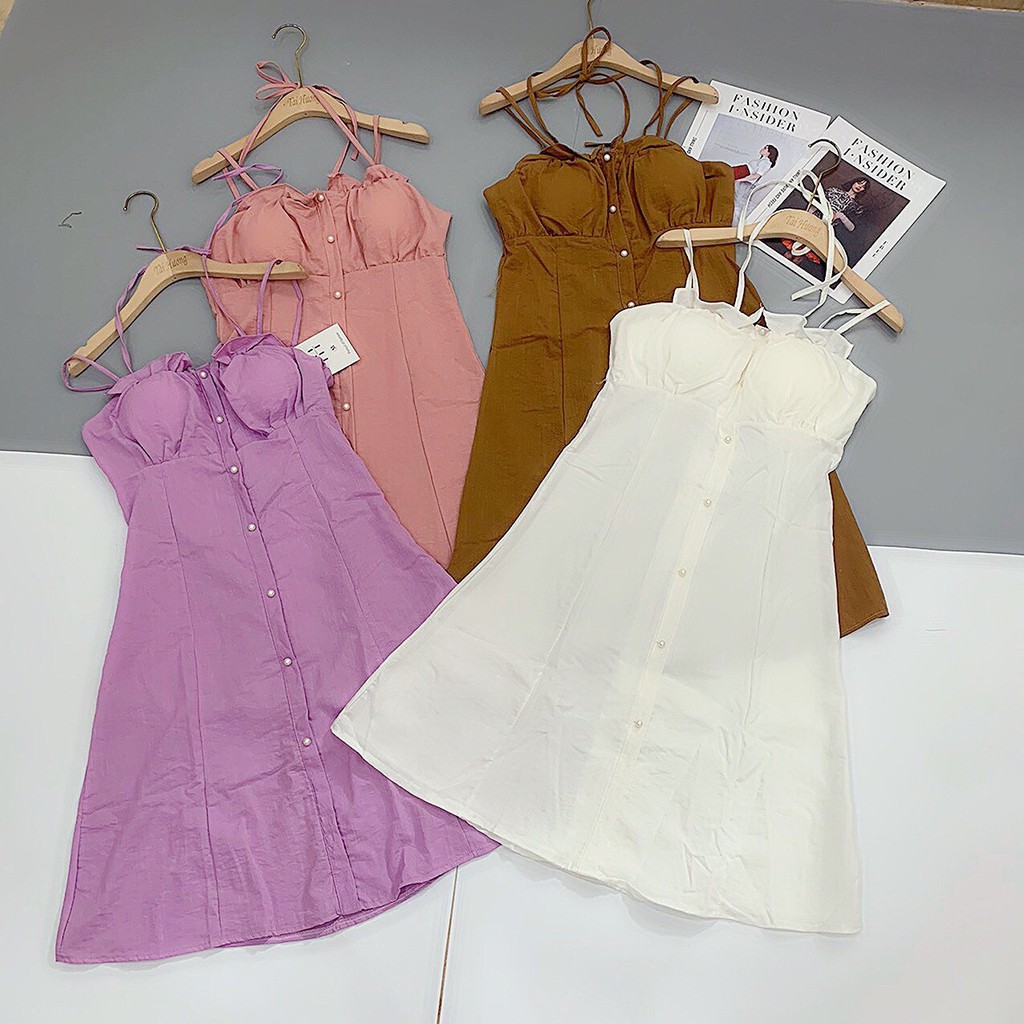 2-CUT DRESS IN 4 COLORS WITH BREAST PADDING (ภาพ+วิดีโอจริง)