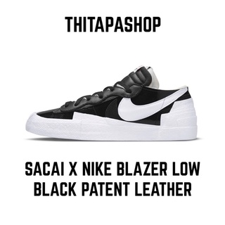 SACAI X NIKE BLAZER LOW BLACK PATENT LEATHER