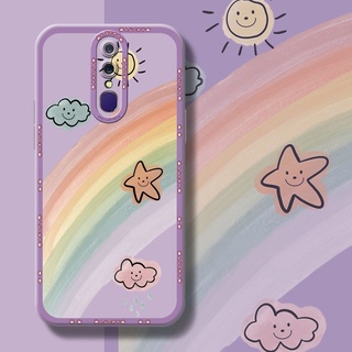 สําหรับ OPPO F11 Pro A9x A9 2019 เคสการ์ตูนน่ารัก สายรุ้ง กันกระแทก ขอบสี่เหลี่ยม ซิลิโคน เคสป้องกันกล้อง แบบเต็ม เคสนิ่ม