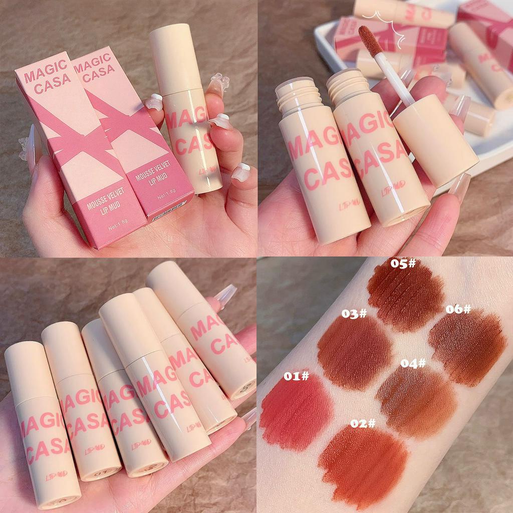 6 สีมูสvelourลิปกลอสvelour bright ลิปสติกนักเรียนสามารถafford