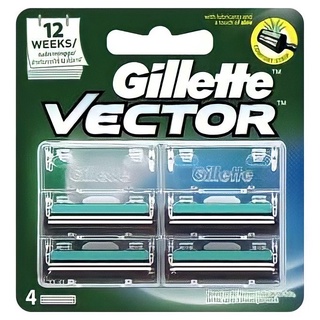 ps456shop : ใบมีดโกน Gillette ยิลเลตต์ รุุ่น Vector (แพ็ค 4 ชิ้น)