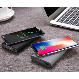 3 in 1 แบตสำรองไร้สาย Wireless Charger Power Bank 10000 mAh ชาร์จได้ทั้ง USB และไร้สาย