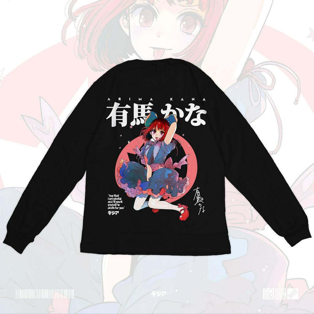 Arima Kana Oshi no Ko Hoshino Ai Ruby Aqua Idol B-Komachi Longsleeve เสื้อยืดอะนิเมะมังงะเสื้อผ้าญี่ปุ่น DJA ผ้า