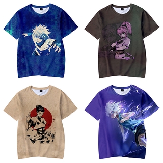 Hunter×hunter เสื้อยืด เสื้อครอปท็อป คอสเพลย์ Hisoka แขนสั้น พลัสไซซ์