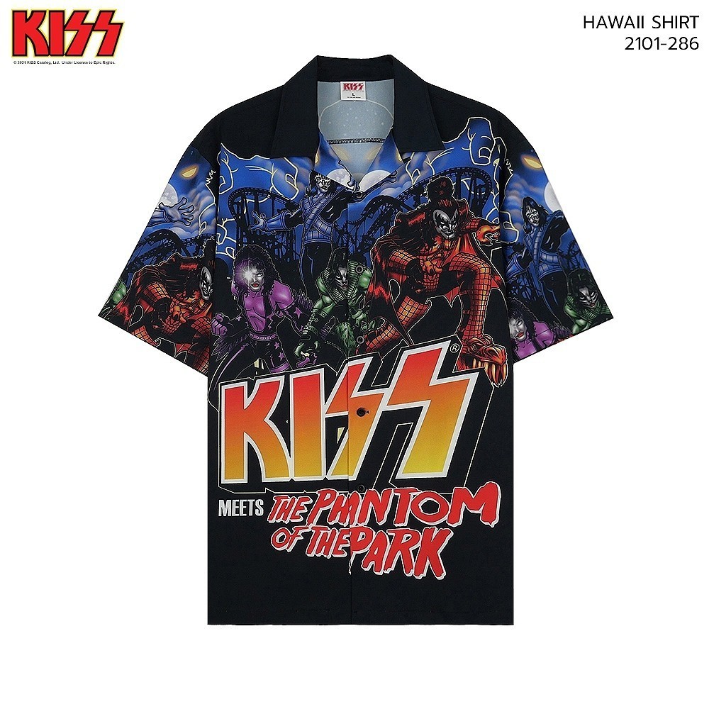 เสื้อฮาวาย เสื้อวง เสื้อวงดนตรี KISS ลิขสิทธิ์แท้ Freesize สินค้าใหม่ มาแรง พร้อมส่ง 🔥🔥