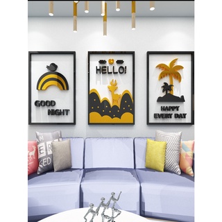 home decorateอะคริลิคติดผนัง3Dกรอบรูปวิวทะเล อะคริลิกตกแต่งกรอบรูป3Dลายมินิมอล กรอบรูป3มิติ ของตกแต่งผนังDIYโมเดิลหรูหรา