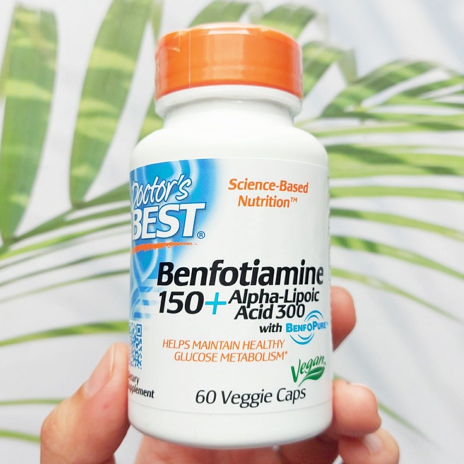 เบนโฟไทอามีน Benfotiamine 150 mg + Alpha-Lipoic Acid 300 mg, 60 Veggie Caps (Doctor's Best®) ALA