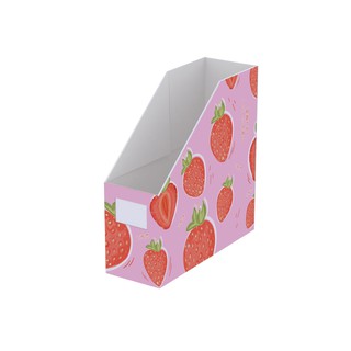 กล่องเอกสารพับได้1ช่อง ลายสตอเบอรี่ สีชมพู/1 foldable document box, pink strawberry design