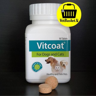 Vitcoat วิตามินรวม สุนัขและแมว บำรุงร่างกาย บำรุงผิวและเส้นขน (1 กระปุก 90 เม็ด)