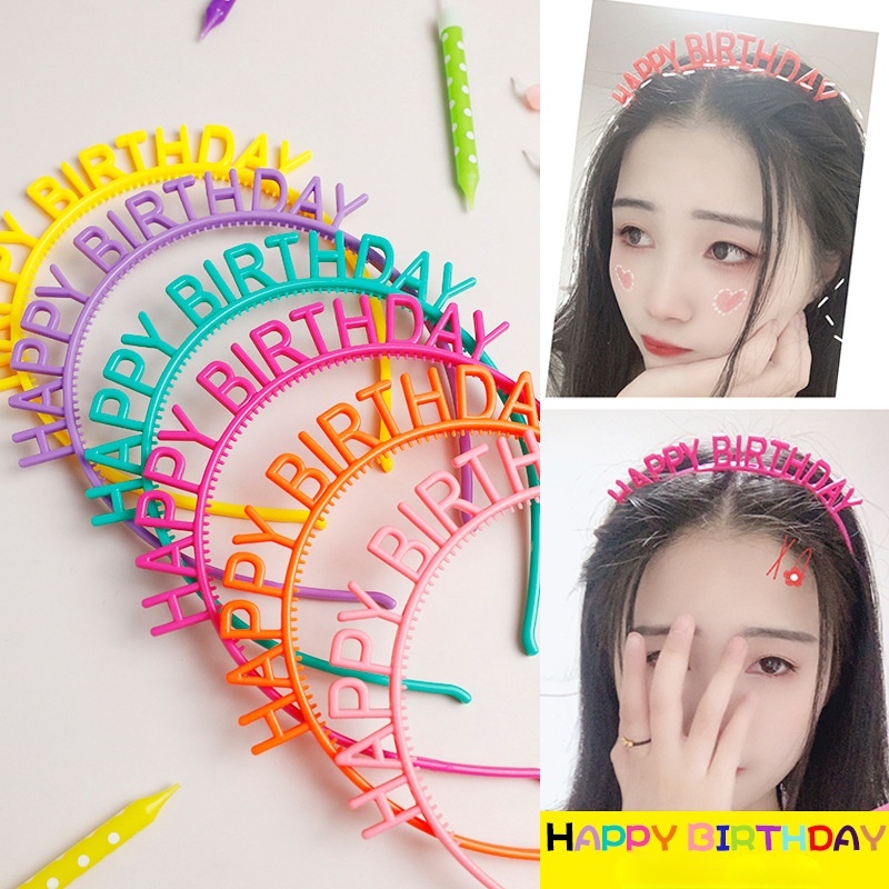ที่คาดผม พิมพ์ลายตัวอักษร happy birthday เครื่องประดับ สไตล์สร้างสรรค์ สําหรับงานปาร์ตี้วันเกิด