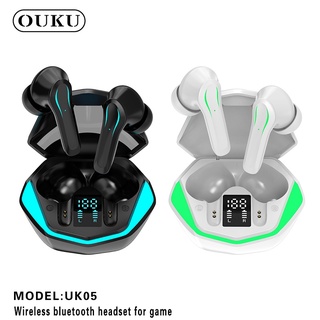 งานแท้✅OUKU UK05 หูฟังบลูทูธ หูฟังไร้สาย หูฟังเกมมิ่ง สเตอริโอ จอแสดงผล LED ตัดเสียงรบกวน เสียงดี มีไมค์ พร้อมส่ง