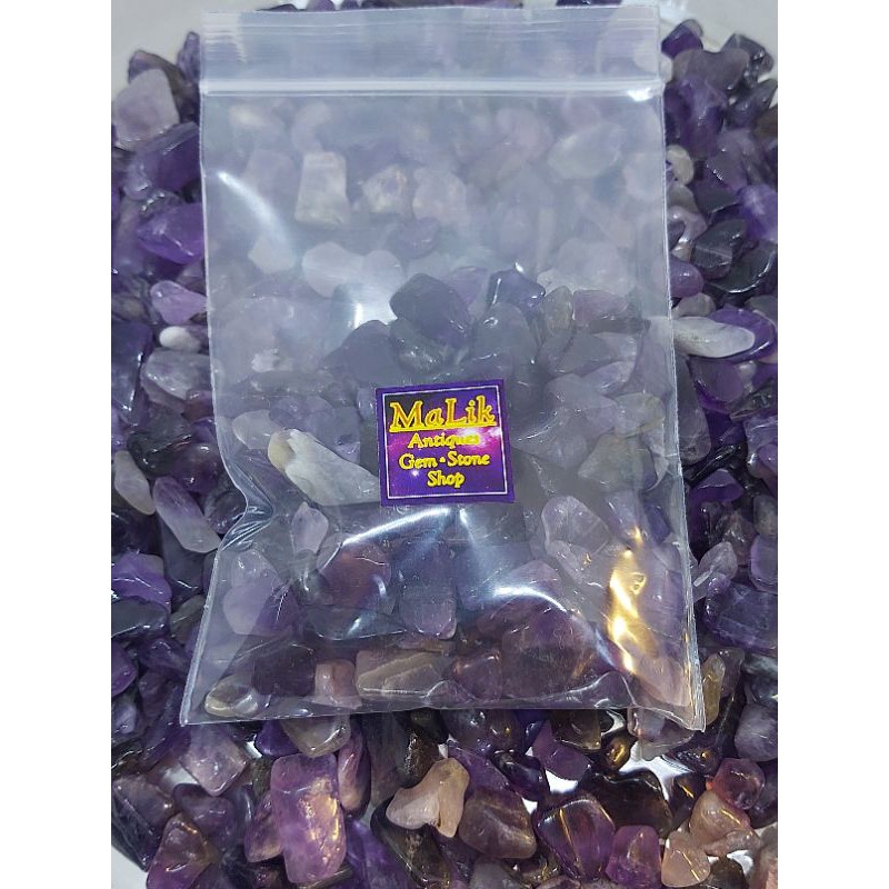 หินอเมทิส ( Amethyst ) สีม่วงๆ ขนาดถุงละ 100 กรัม ( g.) ราคาพิเศษ สั่งเลย มีเเต่ของน่ารักๆ