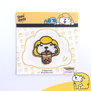 Shewsheep Iron on patch - ตัวรีดตกแต่งเสื้อผ้า ลายแกะชูชีพและชานมไข่มุก