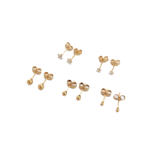 โปรโมชั่น : ต่างหูเบสิคใส่ติดหูอาบน้ำได้ simple dot และต่างหูเพชรsimple diamond stainless steel