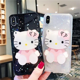 Xiaomi Redmi 9T 9A 9C 9 8 8A 7 7A S2 K20 K30 K40 Pro Mi 10 11 Lite 9T 10T Pro Poco M3 F3 X2 X3 NFC Hello Kitty Makeup Mirror Star Bling TPU Phone Case Casing