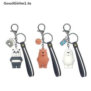 GoodGirlm1 we bare bears keyrings ice bear key chain lanyard bag pendants ornaments collect TS