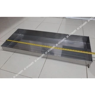 ถาดสแตนเลสอาหารทะเลขนาด 16*39 นิ้ว (40*100 cm ) กะบะอาหารทะเล ถาดซีฟู้ด ถาดสแตนเลส