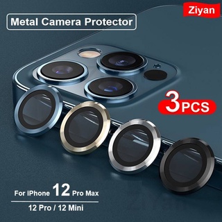 For iPhone 12 Pro Max / iPhone 12 12 Mini / iPhone 12 Pro Metal Ring Tempered Glass Full Cover Camera Lens Protectors Protective Cap