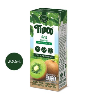 TIPCO น้ำกีวี่ผสมน้ำองุ่น Kiwi &amp; Grape Juice 100% ขนาด 200 มล.