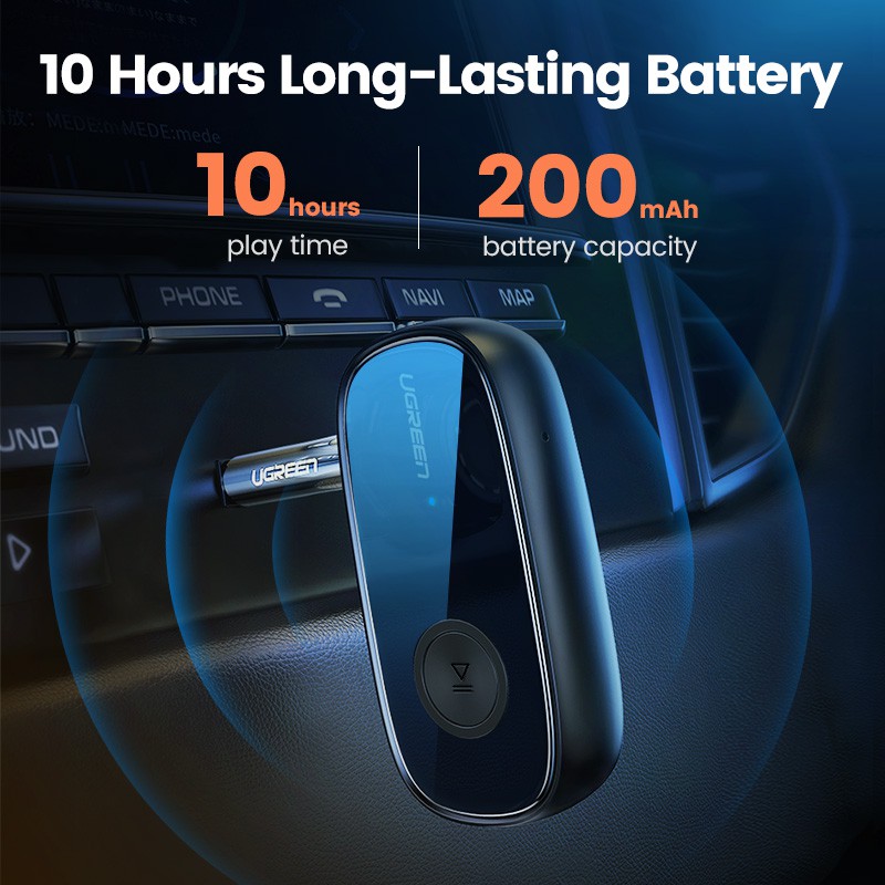 Ugreen ตัวรับสัญญาณบลูทูธไร้สาย 5.0 aptX LL สําหรับลําโพงรถยนต์