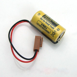 แบตเตอรี่ Panasonic BR-2/3AG 3.0V 1450mAh ความจุมากกว่า BR-2/3A PLC Battery w/Plug ขั้วสีน้ำตาล