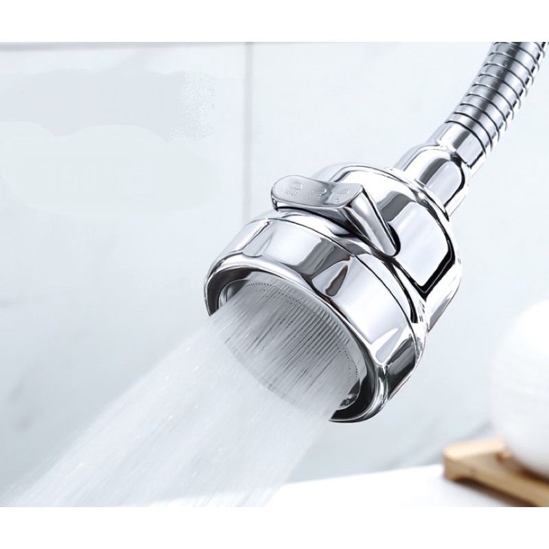 หัวต่อก็อกน้ำแรงดันสีเงิน หัวต่อก๊อก ปรับได้ 3 ระดับ จุกต่อก๊อกน้ำ ก็อกน้ำ