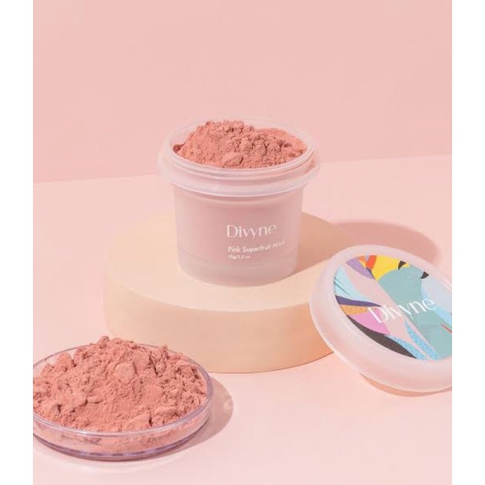 Divyne (ดิไวน์) มาส์กลดสิว รักษาสิว และ สิวอุดตัน 70g. DIVYNE Pink Superfruit Mask For Acne & Rednes