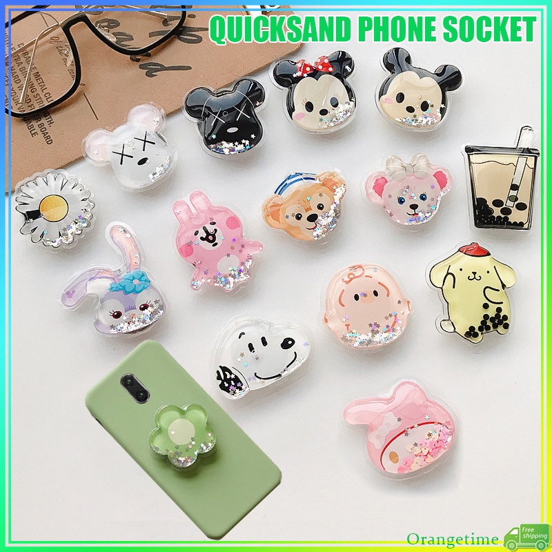จัดส่งรวดเร็วLiquid 3d Quicksand Phone Griptok Phone Ring Holder Phone Stand Adjustable Bracket