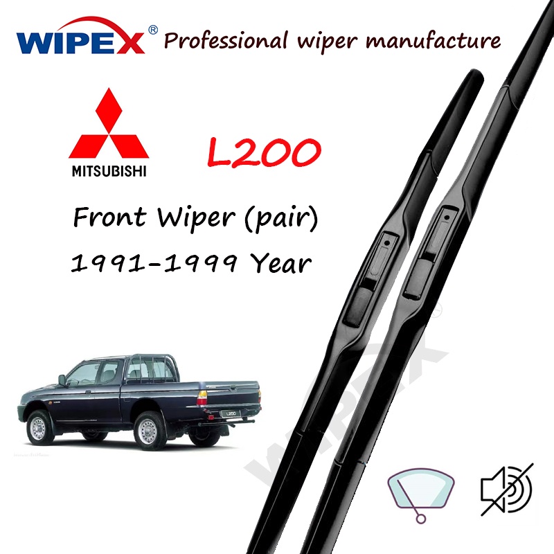 ใบปัดน้ําฝน Mitsubishi L200 18+19 ชุด (หน้า/คู่) สําหรับ 1991 ถึง 1999 ปี Car Window Wiper(แบบซิลิโคนไฮบริด) จาก wipex