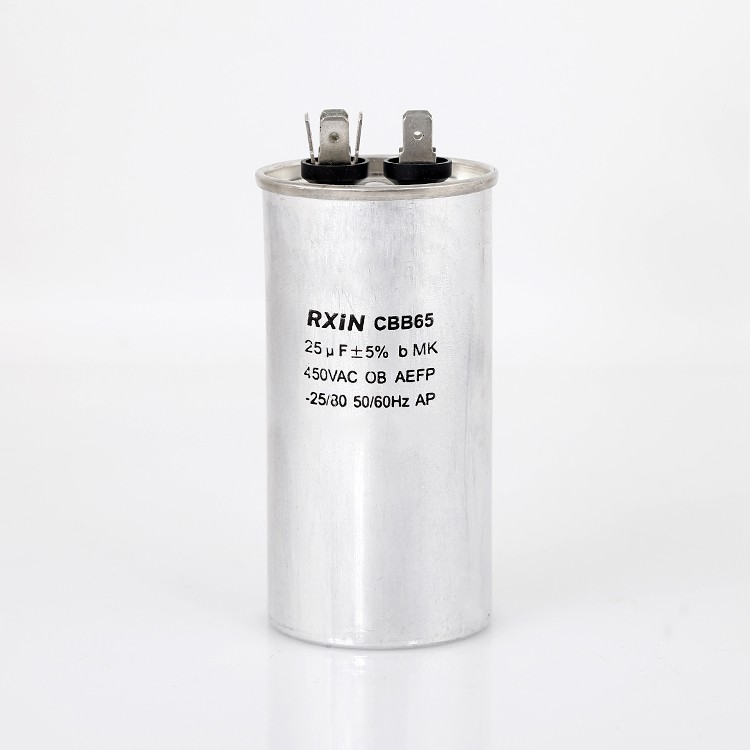 CBB65 25uf 450VAC เครื่องปรับอากาศ 25uf ตัวเก็บประจุป้องกันการระเบิดคอมเพรสเซอร์สตาร์ท