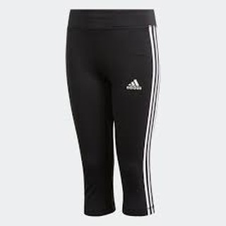 adidas TRAINING กางเกงรัดรูปสามส่วน Equipment 3-Stripes เด็กผู้หญิง สีดำ DV2760 สาวไซส์ S ใส่ได้