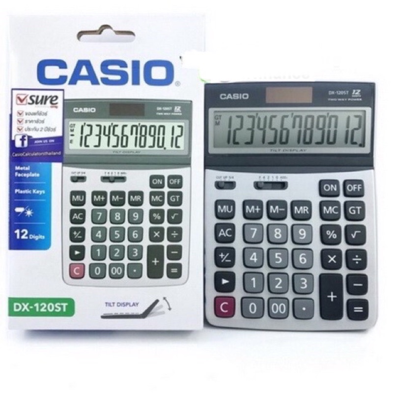 เครื่องคิดเลขหักจอได้  Casio DX-120ST เครื่องคิดเลขตั้งโต๊ะคาสิโอ ของใหม่ ของแท้ เหมาะกับนักเรียน นักศึกษา หรือใช้ในออฟฟิศ กดนุ่ม สัมผัสเยี่ยม เป็นรุ่นขายดีของติดอันดับของ casio เลยทีเดียว