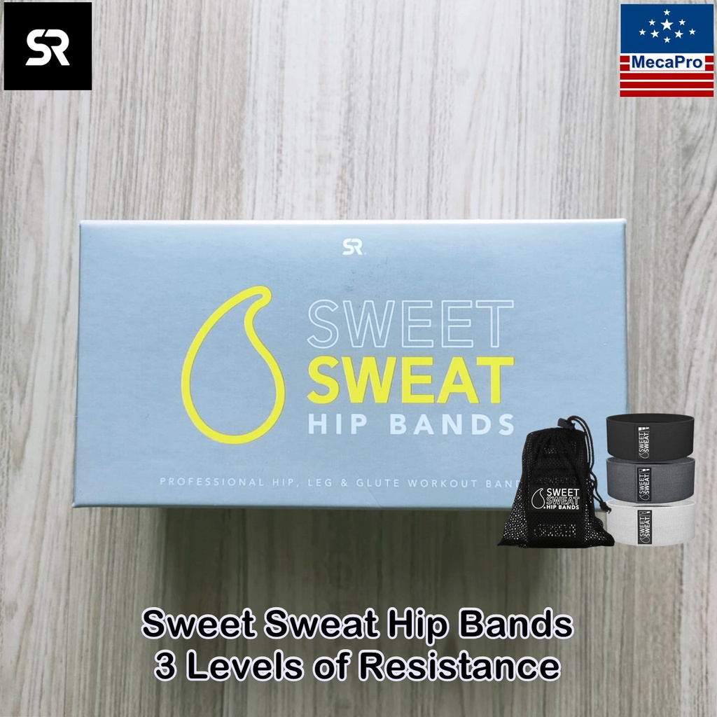 Sports Research® Sweet Sweat Hip Bands 3 Levels of Resistance ยางยืดออกกำลังกาย แบบผ้า แรงต้าน 3 ระดับ บริหารก้นสะโพก