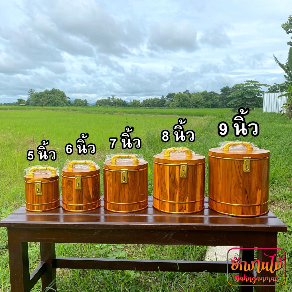 HNGM กระปุกออมสินไม้สัก วงรีไม้สัก กระปุกออมสิน ราคาส่ง