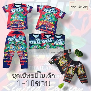 ชุดขายาว ชุดเด็ก ขยี้ใบ ชุดแฟชั่น เด็ก1-10 ขวบ เสื้อ+กางเกงเด็ก เท่ๆ