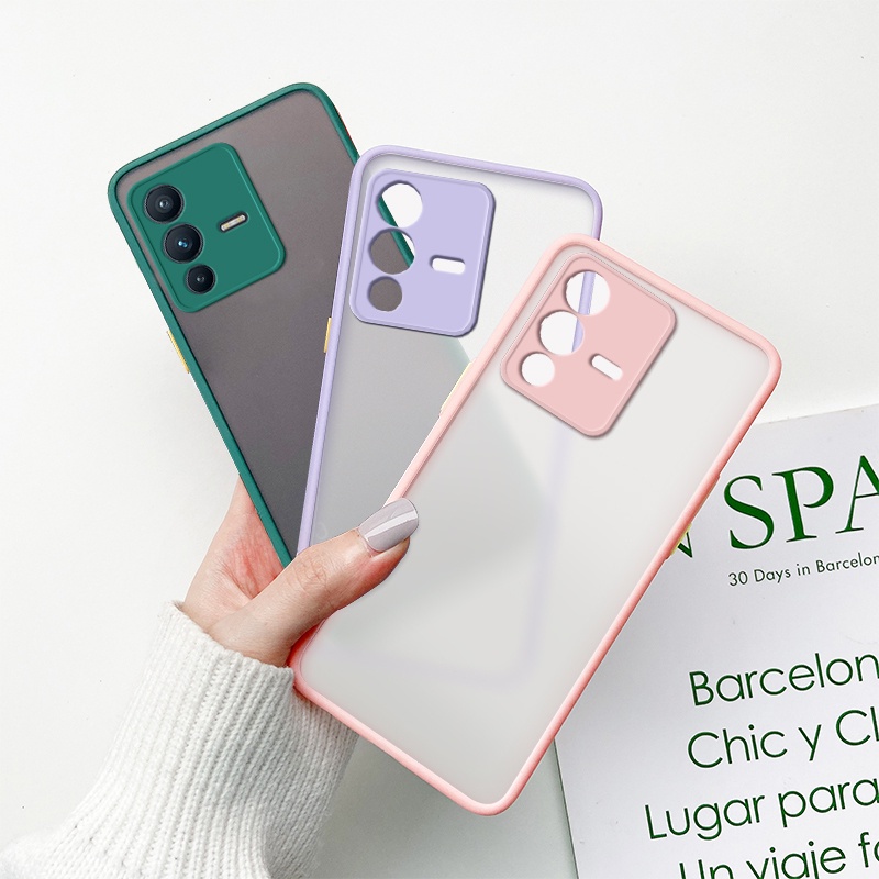 เคสขอบสีหลังด้าน VIVO V21 5G/V23/V23E/V25/V27/V27PRO/V27/Y11/Y12/Y15/Y17/Y15S/Y01/Y91C/Y1S/Y95/Y93 เคสกัยกระแทก 025