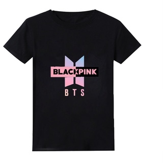 เสื้อยืดคอกลมเสื้อยืด พิมพ์ลาย BTS Blackpink แฟชั่นสําหรับเด็กผู้ชาย และเด็กผู้หญิงS-4XL