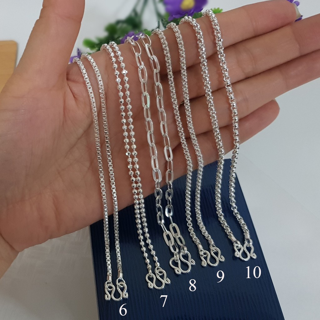 MT สร้อยคอเงินแท้ ยาว 16 18 20 22 24 นิ้ว สร้อยคอ ห้อยพระ Silver Chain (scmix2) MT Jewelry มณีธารา