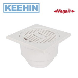 VD060 ตะแกรงกันกลิ่น PVC ท่อขนาด 2-3 ​นิ้ว สีขาว VEGARR VD060 Trap Floor Drain PVC For 2-3" Pvc Drain Pipe (Flange 4")