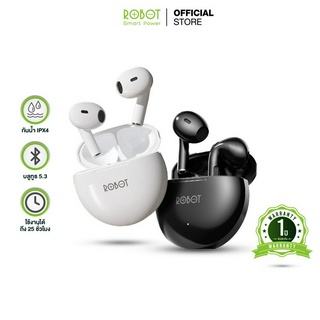 ROBOT รุ่น T10 หูฟังบลูทูธ TWS ไร้สายบลูทูธ 5.3 พร้อมไมค์ กันน้ำ กันเหงื่อ IPX4 หูฟังบลูทูธไร้สาย หูฟัง Bluetooth Wireless Earphone Airbuds ประกัน 1 ปี
