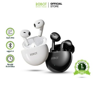 ROBOT รุ่น Flybuds T10 หูฟังบลูทูธ 5.3 หูฟัง Bluetooth Earphone Earbuds ตัดเสียงรบกวน Wireless TWS บลูทูธไร้สาย เสียงดี กันน้ำกันเหงื่อ IPX4 รับประกัน 1 ปี