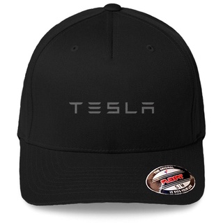 หมวกเบสบอลพิมพ์ลายโลโก้สีดํา Tesla