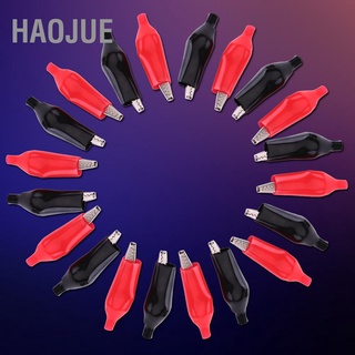 Haojue คลิปหนีบจระเข้ไฟฟ้าสําหรับทดสอบ Probe Meter สีดําและสีแดง 20 ชิ้น 28 มม.