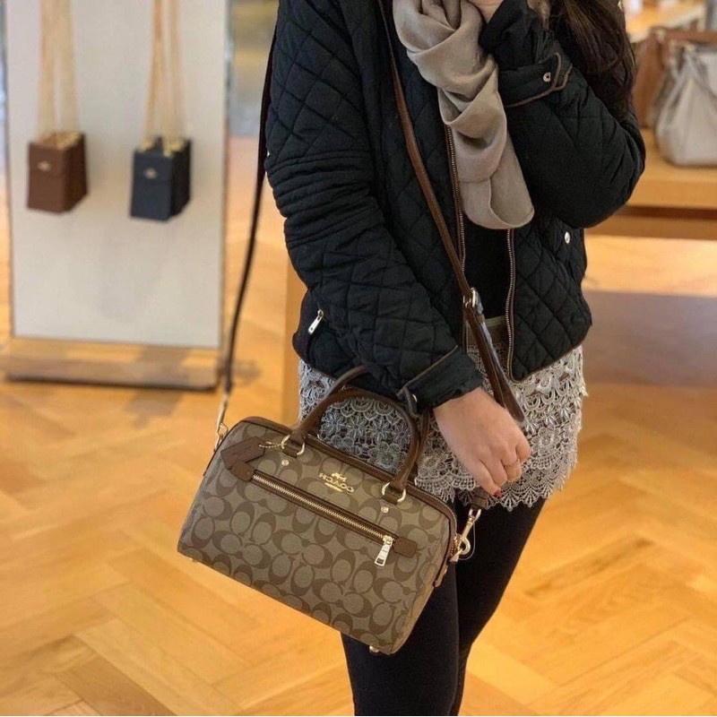COACH ROWAN SATCHEL IN SIGNATURE CANVAS (COACH F83607) 🔻SIZE : 10 1/2" (L) x 6 1/4" (H) x 5 1/2" (W)