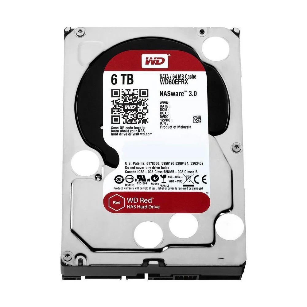 6 TB HDD (ฮาร์ดดิสก์แนส) WD RED 5400RPM SATA3 (WD60EFRX) Warranty 3 - Y
