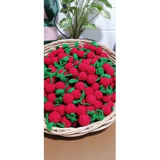 🍒พร้อมส่ง🍒เชอรี่จิ๋วไหมพรมตกแต่งชิ้นงาน