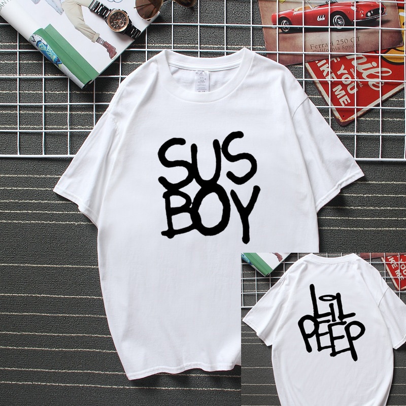 NEW Lil Peep เสื้อยืดแขนสั้นพิมพ์ลาย X Sus Boy Cry Life สําหรับผู้ชาย เสื้อยืด