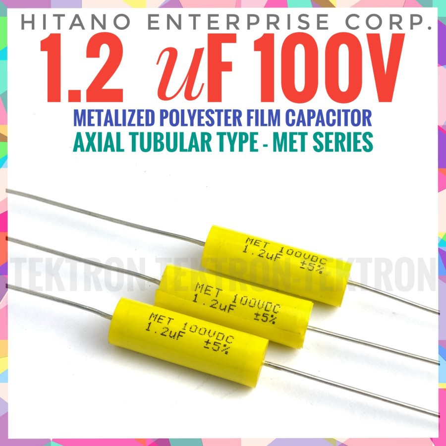 MET Hitano 1.2uF 100VDC Axial Capacitor Bipolar Non Audiophile BP