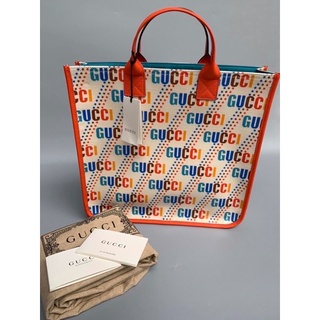 🦋สินค้าพร้อมส่ง🦋  New🤍Gucci Star Logo Print Tote Kids 🧡🌟 Size 13.2 x 12.4 x 2.95 นิ้ว สวย เรียบ หรู ราคาดีมากก